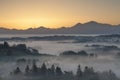 Morning fog in Pfaffenwinkel Royalty Free Stock Photo