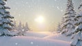 Morning in the Forest, Beautifull Winter Background. Seamless looping 3d animation, 4K. Look for more options in my