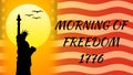 morning of freedom 1776 illustration at sunrise time