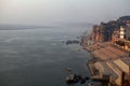 Morning at the Ganges river - view at the Bhonsale Ghat - Varanasi - India