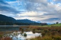 Morning on Geroldsee lake and Karwendel mountains