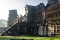 Morning glory - Angkor Wat early morning Steps Day Royalty Free Stock Photo