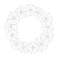 Morning Glory Flower Outline Wreath. Vector Illustration