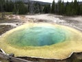 Morning glory pool in Yellowstone National Park in Wyoming Royalty Free Stock Photo