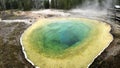 Morning glory pool in Yellowstone National Park in Wyoming