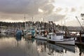 Morning glow over the fishing boats.