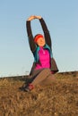 Morning gymnastics of athletic woman for run Royalty Free Stock Photo