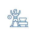 Morning gymnastics line icon concept. Morning gymnastics flat vector symbol, sign, outline illustration.