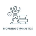 Morning gymnastics vector line icon, linear concept, outline sign, symbol