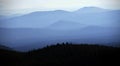 Morning haze on the Three Sisters and other Cascade volcanic peaks Royalty Free Stock Photo