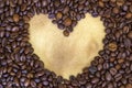 Heart shape made from coffee beans Royalty Free Stock Photo