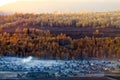 Morning of Hemu village, Kanas, xinjiang Royalty Free Stock Photo