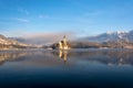 Morning idylle at lake Bled Royalty Free Stock Photo