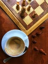 Morning Italian Coffee and chess playing