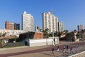 Morning Joggers on Beach Front Paved Promenade Royalty Free Stock Photo