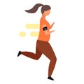 Morning jogging flat vector illustration