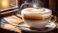 Morning jolt Coffee, tea, or cappuccino, your caffeine fix awaits Background