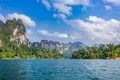 Morning at Khao Sok National Park, Cheow Lan Lake, Thailand Royalty Free Stock Photo