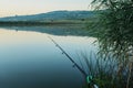 Morning lake fishing Royalty Free Stock Photo