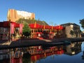 Morning landscape from a canal and the theather in Sneek Royalty Free Stock Photo