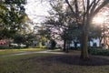 Telfair Square Park in the Morning in the Historic District of Savannah Georgia Royalty Free Stock Photo