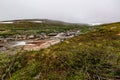 Landscape of norwegian tundra with small river Royalty Free Stock Photo