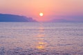 Morning landscape with sunrise over sea Royalty Free Stock Photo