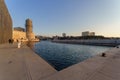 Morning landscapes of the old port, fort and buildings in Marseille, France