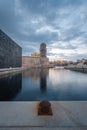 Morning landscapes of the old port, fort and buildings in Marseille, France