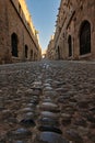 Morning light on the cobbles on the Avenue of the Knights