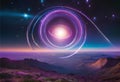 Viewing stars forming a vibrant, colorful circular ring.AI Generated Royalty Free Stock Photo