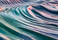 Close-up of reflective, metallic-looking waves with colorful sheen. AI Generated Royalty Free Stock Photo