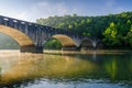 Morning light, Gatliff Bridge, Cumberland Falls State Park in Kentucky Royalty Free Stock Photo