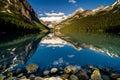 Morning light on lake loius with calm clear waters