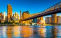 Morning light on the Manhattan skyline and Queensboro Bridge, se Royalty Free Stock Photo