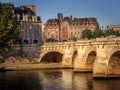 Morning light over the River Seine, Pont Neuf and Ile de la Cit Royalty Free Stock Photo