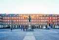 Morning Light at Plaza Mayor in Madrid , Spain Royalty Free Stock Photo