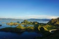 Morning view over Padar island in Komodo, Indonesia during rainy season Royalty Free Stock Photo