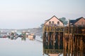 Morning at Maine fishing wharf Royalty Free Stock Photo