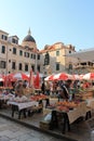 Morning market in the old town of Dubrovnik Croatia Royalty Free Stock Photo
