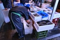 Morning market scene of the fish market in Japan.