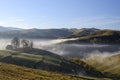 Morning with mist in apuseni mountains