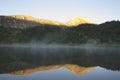 Morning Mist, Mountain Lake, Banff National Park Royalty Free Stock Photo