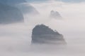 Morning Mist with Mountain Royalty Free Stock Photo