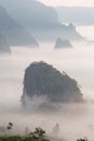Morning Mist with Mountain Royalty Free Stock Photo