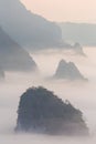 Morning Mist with Mountain Royalty Free Stock Photo