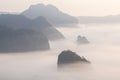 Morning Mist with Mountain Royalty Free Stock Photo