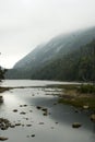 Morning mist on mountain side Royalty Free Stock Photo