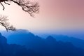 Morning mist mountains landscape at zhangjiajie