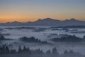 Morning mist in Pfaffenwinkel Royalty Free Stock Photo
